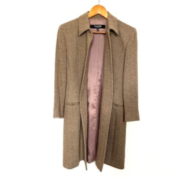 EMANUEL UNGARO Brown Tweed Wool Coat for Women - Picture 6 of 8